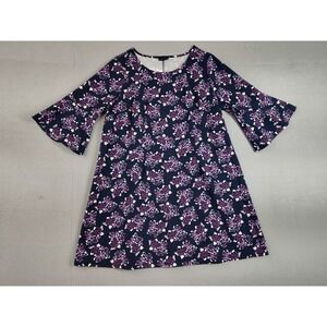 Lane Bryant Women Dresses 18/20 Multicolor Floral Round Neck Bell Sleeve Casual